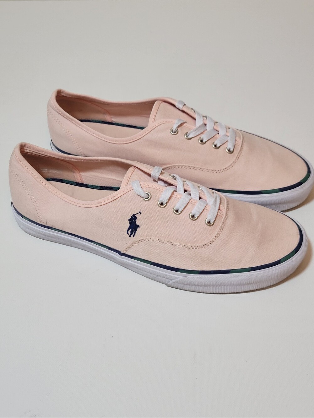 Polo Ralph Lauren Keaton Pony Mens 13 Pink Canvas Sneakers Preppy Low Top